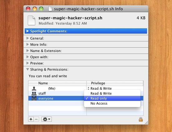 change permissions for finder in mac os